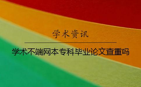 学术不端网本专科毕业论文查重吗