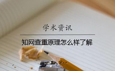 知网查重原理怎么样了解