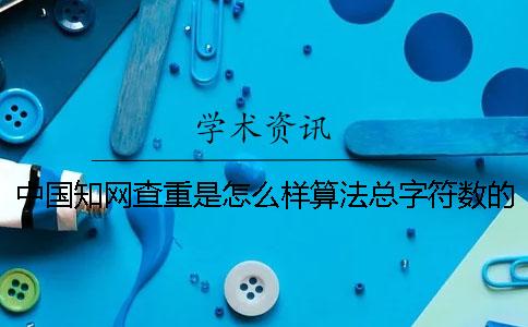 中国知网查重是怎么样算法总字符数的？