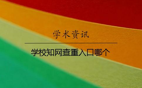 学校知网查重入口哪个