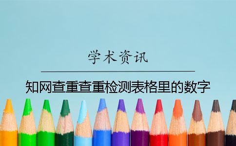 知网查重查重检测表格里的数字