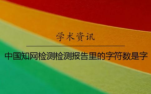 中国知网检测检测报告里的字符数是字符数还是字符数