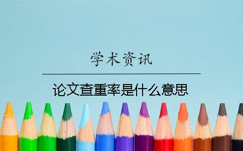 论文查重率是什么意思？