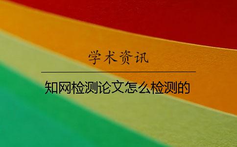 知网检测论文怎么检测的